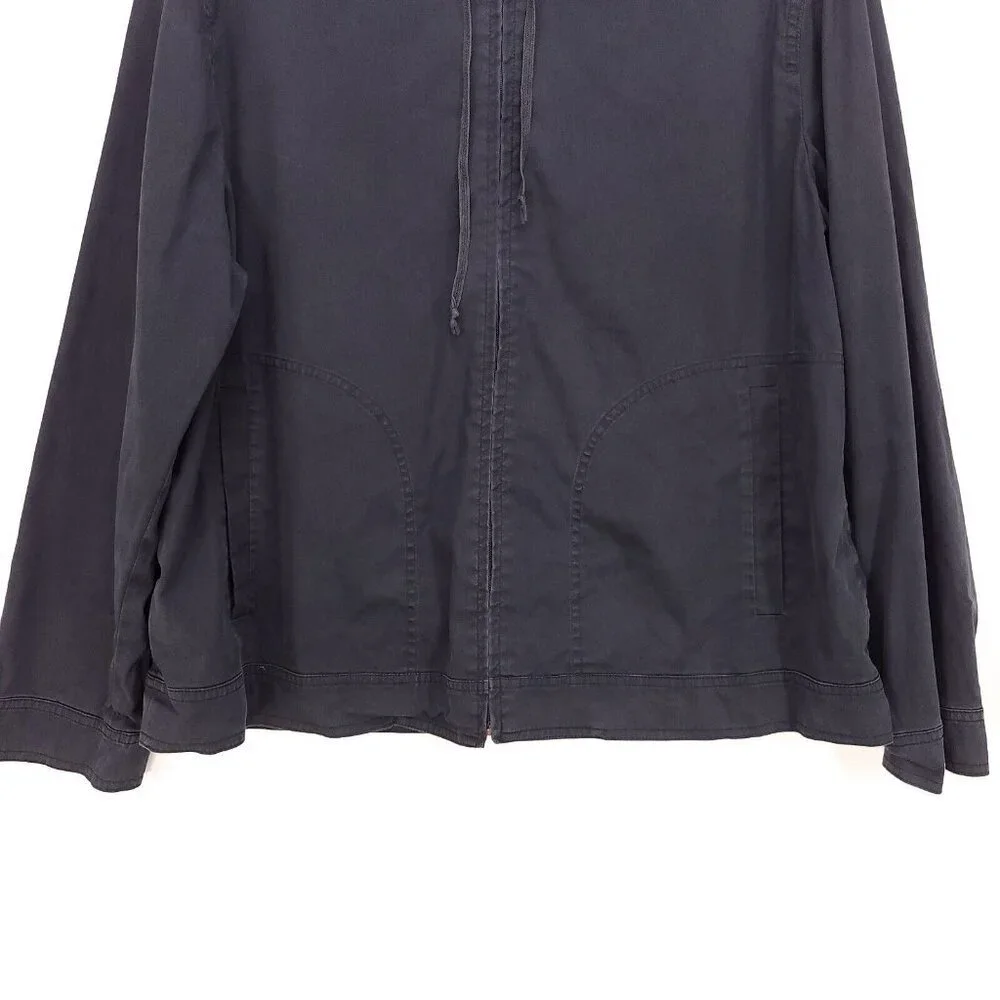Weekend Max Mara Full Zip Hoodie Jacket Size 12 Black Pockets Drawstring - Picture 5 of 15